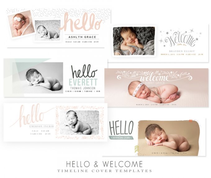 Hello and Welcome Newborn Timeline Templates by Jamie Schultz Designs