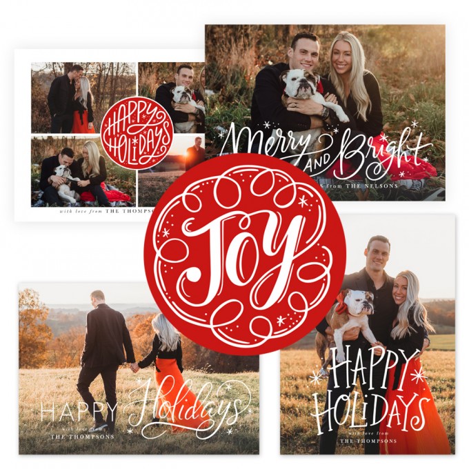 Merry All The Way Christmas Card Templates by Jamie Schultz Designs