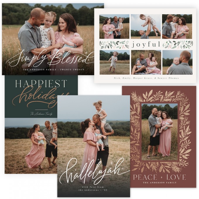 Simply Blessed Christmas Card Templates by Jamie Schultz Designs