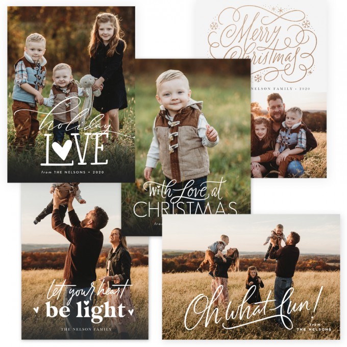 With Love Christmas Card Templates by Jamie Schultz Designs