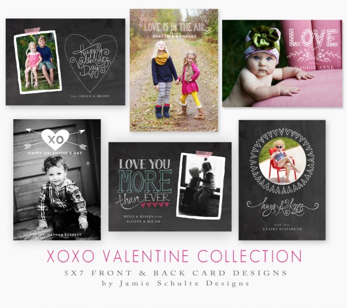 XOXO Valentine Cards by Jamie Schultz Designs