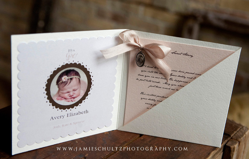 Luxe Die Cut Birth Announcement Templates