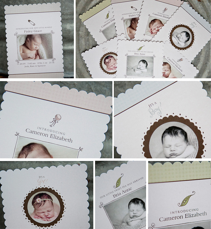 die cut birth announcement templates