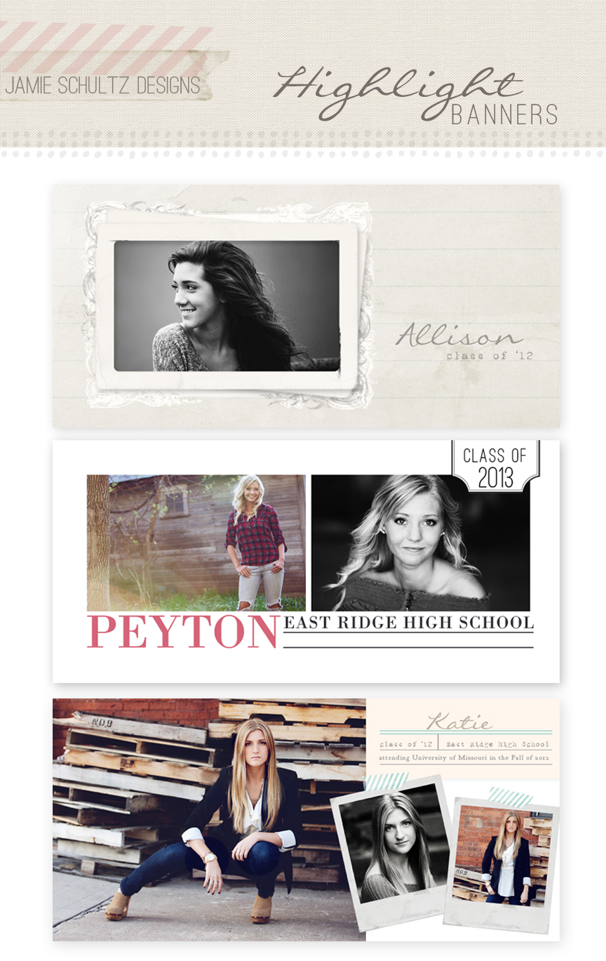 Highlight Banner Templates from Jamie Schultz Designs