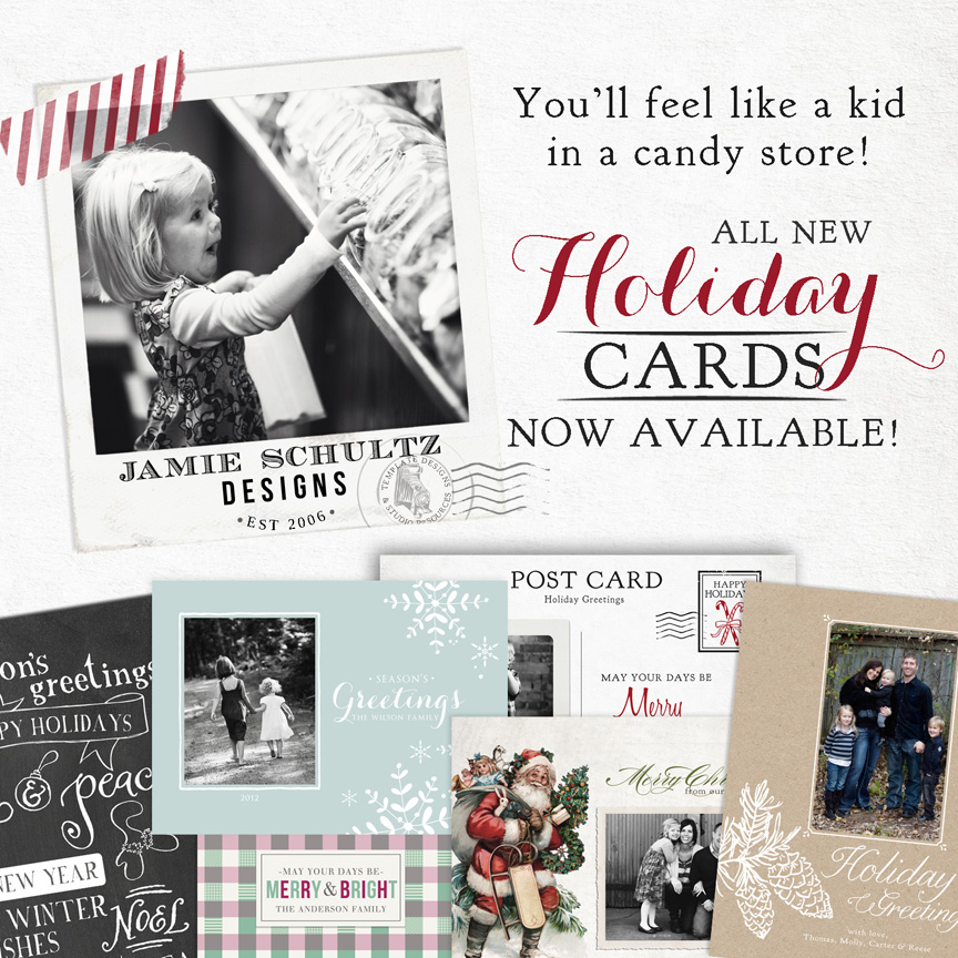 Holiday Card Templates by Jamie Schultz Designs