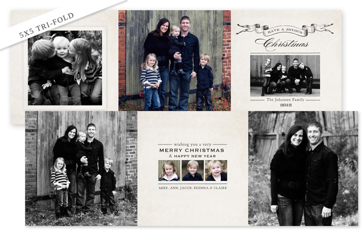 Typography Christmas Tri-Fold Template by Jamie Schultz Designs