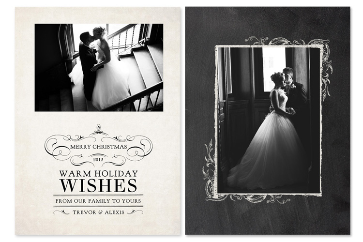 Typography Christmas Card Templates by Jamie Schultz Designs