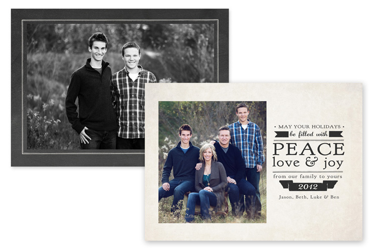 Typography Christmas Card Templates by Jamie Schultz Designs