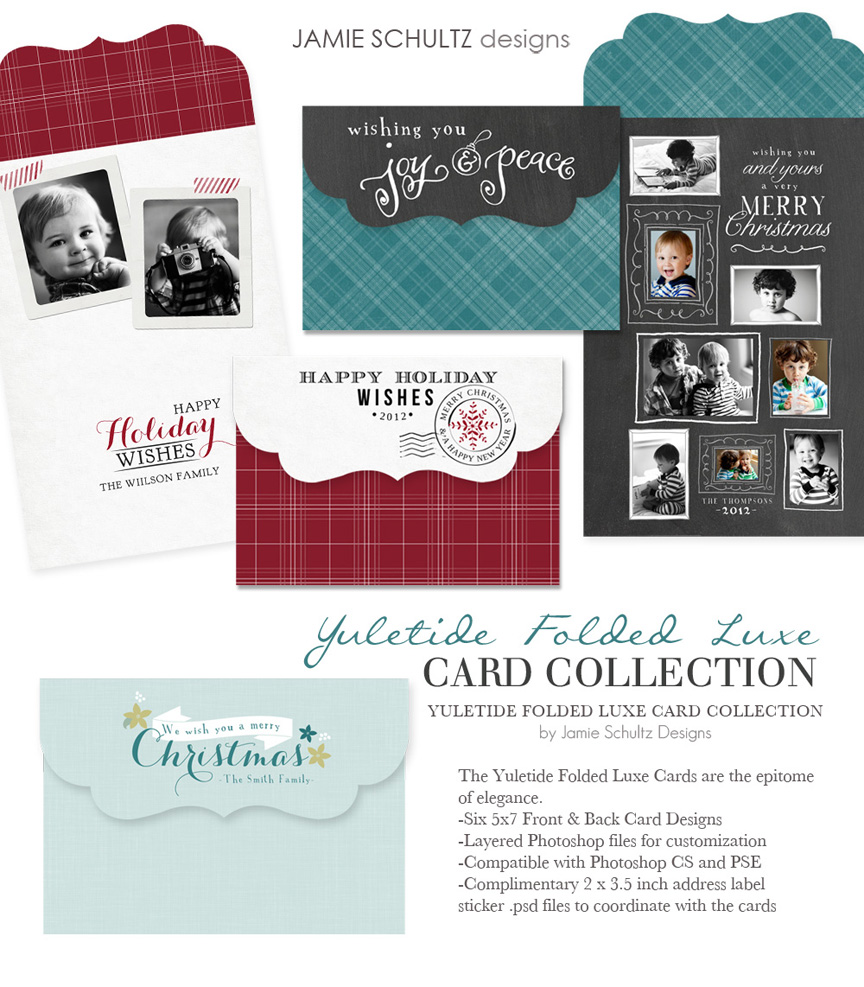 Folded Luxe Card Templates by Jamie Schultz Designs