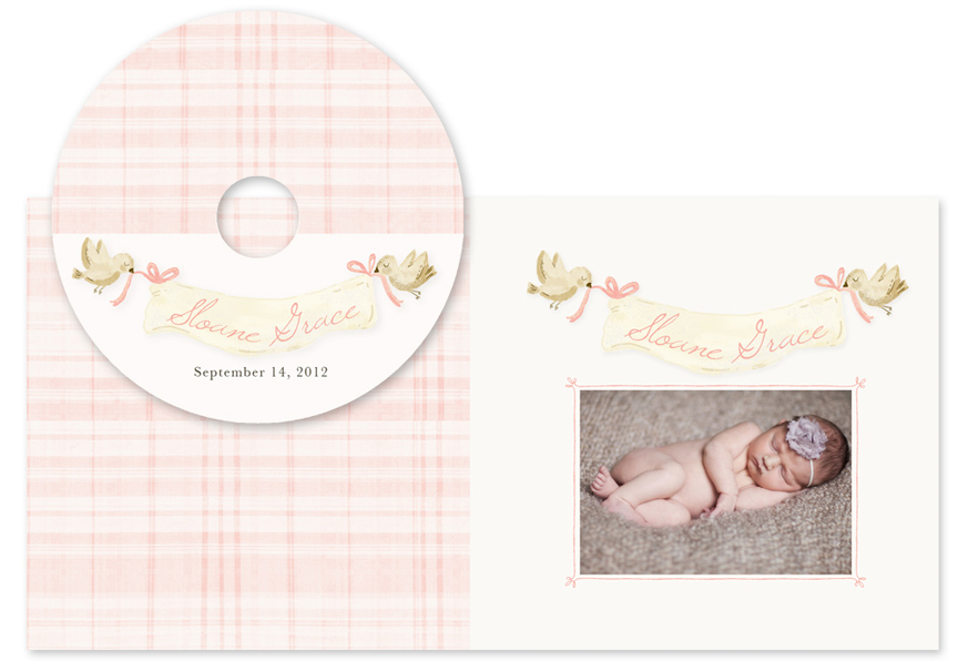 Newborn cd case and label template by Jamie Schultz Designs