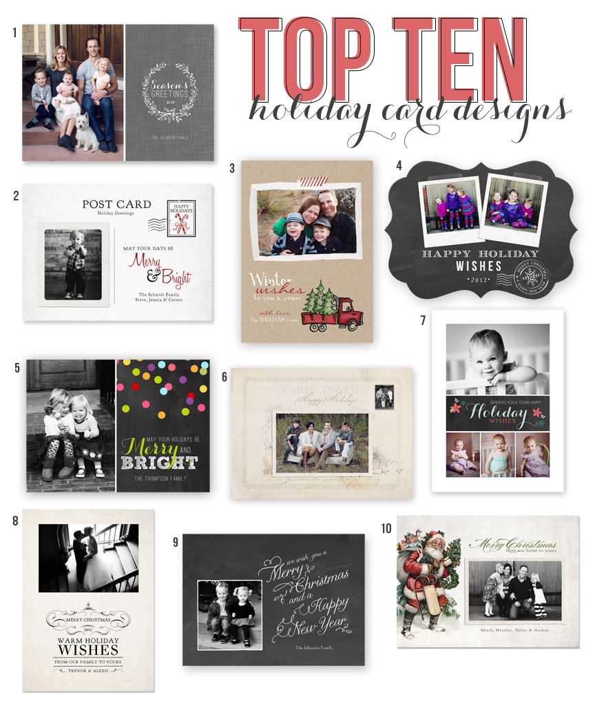 Top 10 Holiday Card Templates from Jamie Schultz Designs