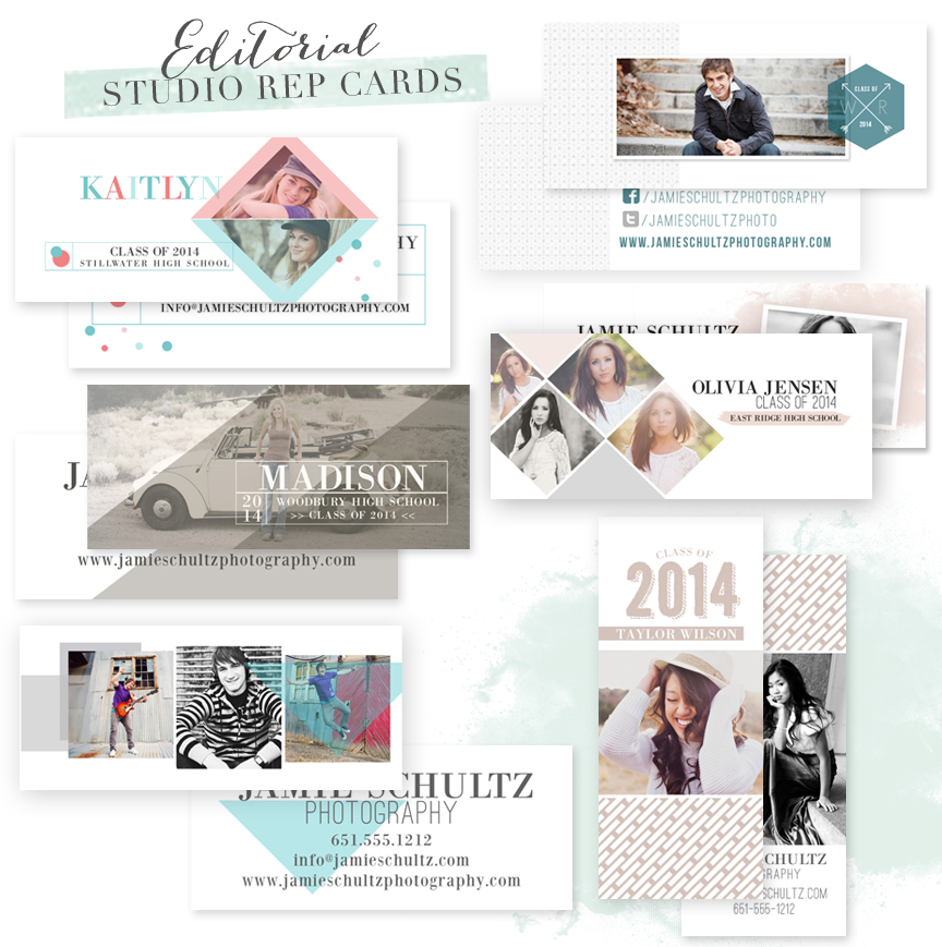 Editorial Skinny Rep Card Templates by Jamie Schultz Designs
