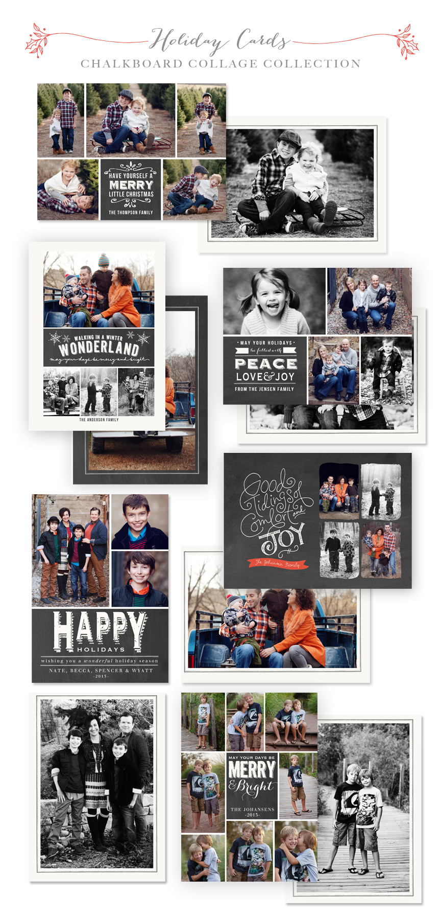 Chalkboard Collage Christmas Templates by Jamie Schultz Designs