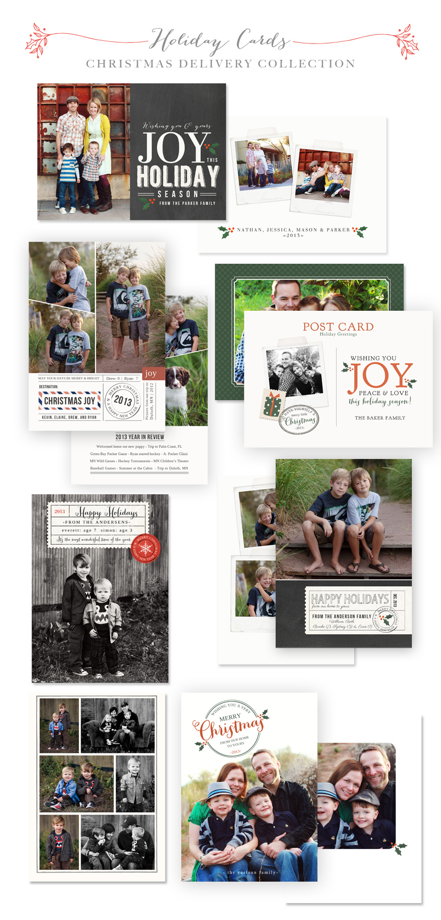 Christmas Delivery Holiday Card Templates by Jamie Schultz Designs
